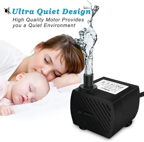 Miniatura 2 de DOMICA Mini bomba de agua sumergible (80 GPH 4 W) con tubo de 2.2 pies para estanque, acuarios, pecera, hidroponía, fuente de mesa, fuente