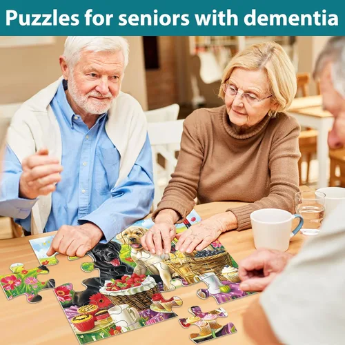 Miniatura 5 de Paquete de 6 Rompecabezas de 16 Piezas para Demencia para Ancianos, Rompecabezas de Piezas Grandes, Productos y Actividades para Alzheimer