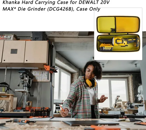 Miniatura 6 de khanka Reemplazo de estuche rígido para amoladora DEWALT 20V MAX* (DCG426B), solo funda