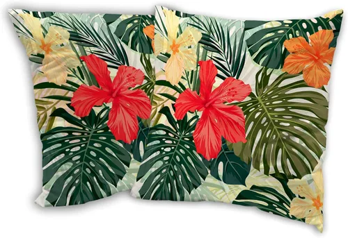 Miniatura 10 de Juego de 2 fundas de almohada de 18 x 18 pulgadas con diseño de acuarela de hortensias de pájaro, fundas de almohada decorativas de doble cara