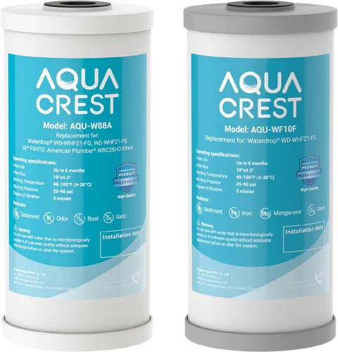 Miniatura 13 de AQUA CREST FXHTC - Filtro de agua para toda la casa de 5 micrones, 10 x 4.5 pulgadas, repuesto para GE® FXHTC, GXWH40L, fontanero americano W10-PR