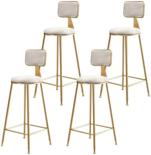 Miniatura 24 de Taburete moderno para mostrador, taburete sin brazos, taburete de hierro con cojín y pedal, 1 taburete corto (18 pulgadas de alto) azul