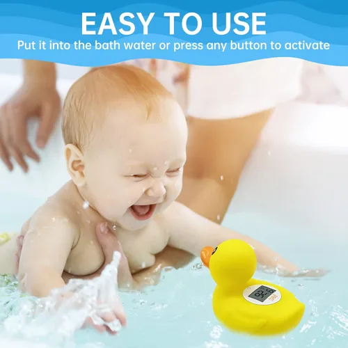 Miniatura 6 de B&H Termómetro de baño para bebé de pato para medir con precisión la temperatura del agua del bebé, sin BPA, juguete flotante de seguridad
