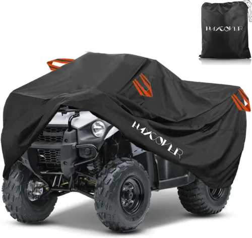 Cubierta impermeable para ATV para Polaris Sportsman, Yamaha Grizzly, Honda Kawasaki, con correas reflectantes, almacenamiento negro, 82 x 47 x 45