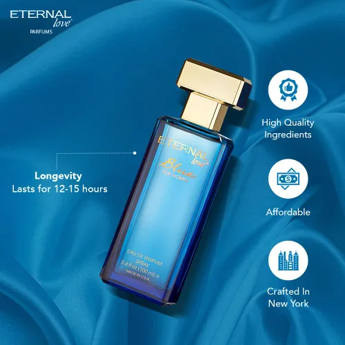 Miniatura 4 de Eternal Love Blue para Mujeres - Espray de Eau de Parfum de Larga Duración - Aroma Floral Suave y Polvoriento con Vainilla y Jazmín - Fragancia