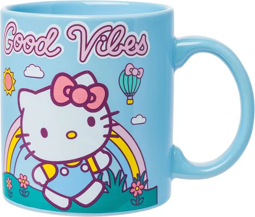 Miniatura 24 de Silver Buffalo Sanrio Hello Kitty - Taza de cerámica con lunares rojos y blancos, 20 onzas Hello Kitty lunares rojos y blancos