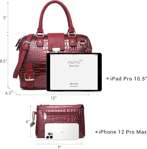 Miniatura 4 de Dasein - Bolso de mano para mujer, diseño de barril, cuero vegano, bolso de hombro, con asa superior, a la moda, bolso de trabajo