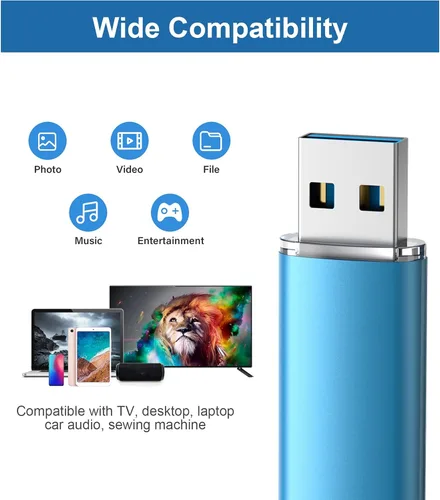 Miniatura 3 de TOPESEL Paquete de 2 unidades de memoria USB 3.0 de 64 GB de alta velocidad, memoria USB 3.0 para PC, portátiles, tabletas, televisores, audio