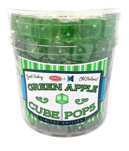 Miniatura 34 de Chupetas de Caramelo Duro en Cubo: Paquete de Chupetas con Sabor Envueltas Individualmente por Espeez - Paletas Cuadradas de Fiesta Estilo Antiguo