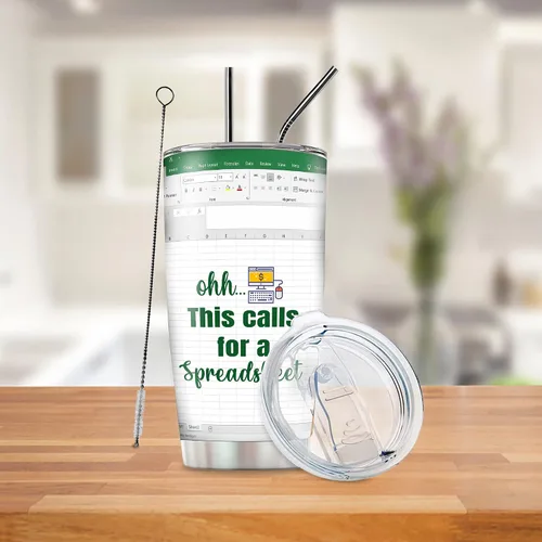Miniatura 6 de Regalos para Contadores Hoja de Cálculo, Taza Termo para Regalos de Contadores para Mujeres y Hombres, Ohh Esto Requiere una Hoja de Cálculo