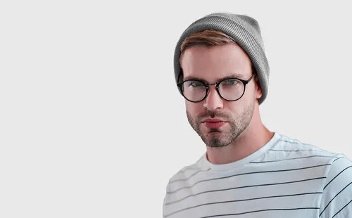Miniatura 4 de Gorro de punto 100% de algodón para mujeres y hombres, gorro de invierno holgado con puños para mujer, gorro de esquí cálido