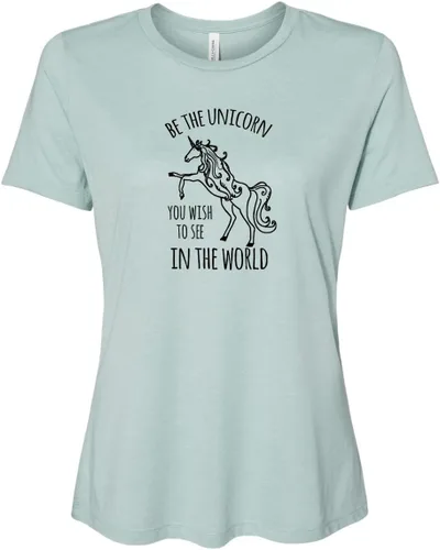 Miniatura 10 de Cute Women's Screen Printed Crew Neck Tee, Shirts With Sayings, Dusty Blue or Olive
