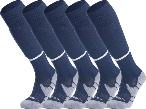Miniatura 12 de APTESOL - Calcetas de fútbol hasta la rodilla (paquetes de 1/3/5) Calcetas acojinadas para niños, jóvenes, adultos, para equipos deportivos OTC
