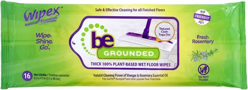 Miniatura 8 de Wipex Toallitas húmedas naturales para pisos, aceite esencial de romero y vinagre, tela texturizada a base de plantas para atrapar y absorber