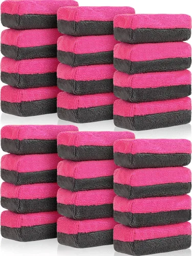 Mudder 24 almohadillas de microfibra rectangulares de 3.5 x 1.5 x 1.5 pulgadas, aplicador de revestimiento de cerámica, esponja para limpieza de