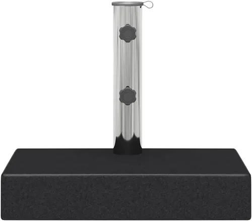Miniatura 7 de vidaXL Umbrella Base, Patio Umbrella Stand for Poles of 1.5"/1.9", Parasol Base for Outdoor Garden Deck Porch, Granite 55.1 lb Rectangular Black