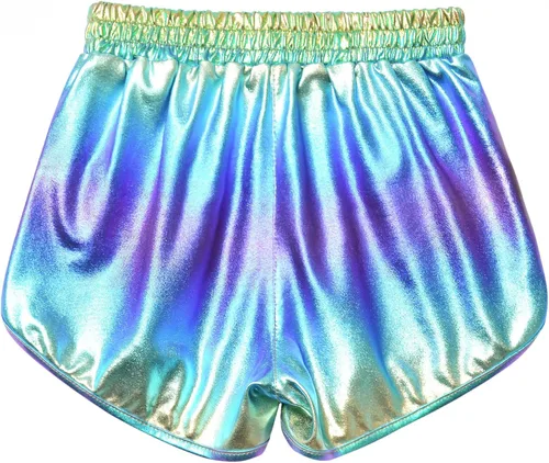 Miniatura 2 de Perfashion Pantalones cortos metálicos para niñas, pantalones y gafas de sol brillantes para fiestas