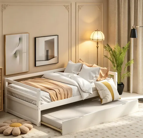 Miniatura 11 de Bellemave Cama infantil de tamaño individual con 2 cajones de almacenamiento, cama individual de madera con almacenamiento, marcos de cama