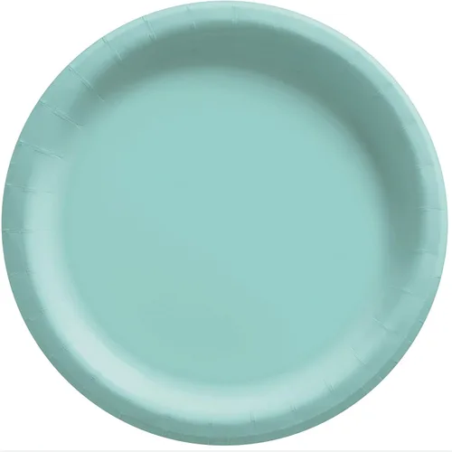 Miniatura 12 de Platos redondos de papel caribeños, 6.75 pulgadas (50 unidades), esenciales resistentes y ecológicos, perfectos para celebraciones y eventos Azul