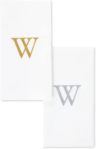 Miniatura 18 de AMERICAN HOMESTEAD - Toallas de mano desechables – Servilletas plateadas con monograma – Toallas de papel de baño similares al lino para invitados