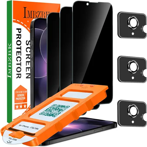 Miniatura 8 de IMBZBK [Eliminación automática de polvo] Paquete de 3 protectores de pantalla para iPhone 14 Pro Max [6.7 pulgadas], película compatible con fundas