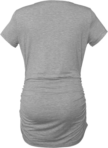 Miniatura 5 de Smallshow - Camiseta de maternidad para mujer, diseño de lados fruncidos, tipo túnica, prendas para el embarazo