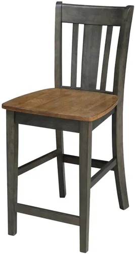 Miniatura 10 de Taburete de comedor de madera maciza San Remo - Altura del asiento de 24 pulgadas, sin terminar
