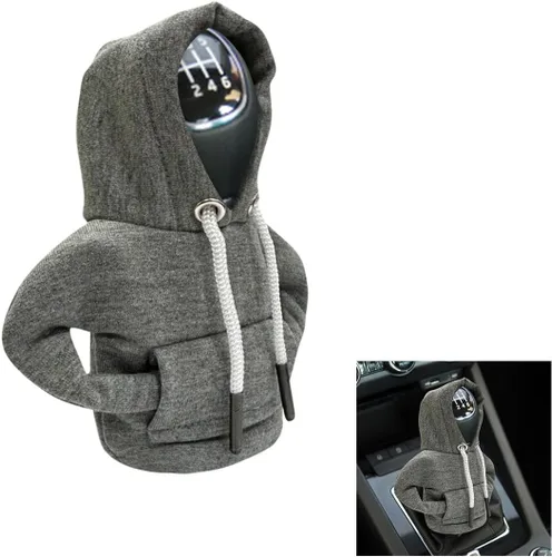 Capucha para palanca de cambios de coche, funda de pomo de palanca de cambios a la moda, mini capucha para cambio automático, accesorios de Gris