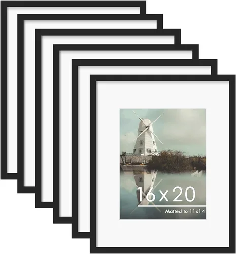 Miniatura 35 de PEALSN - Juego de 6 portarretratos de 5 x 7 pulgadas para fotos de 4 x 6 pulgadas con paspartú/5 x 7 pulgadas sin paspartú, para montaje en Negro