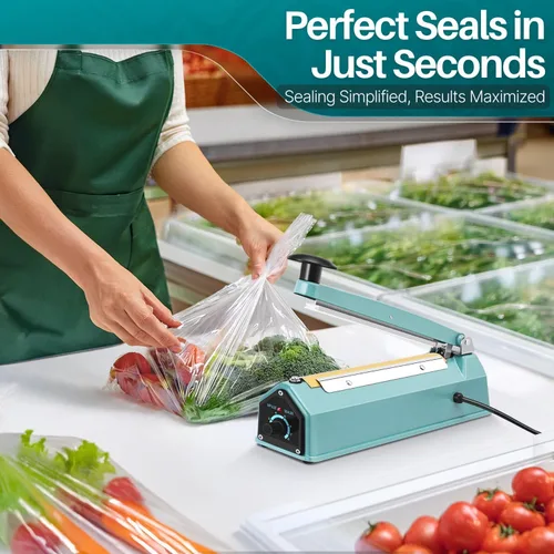 Miniatura 9 de Flexzion Selladora de impulso de 8 pulgadas (200 mm) de 300W con modo de calentamiento ajustable, sin necesidad de precalentamiento, selladora