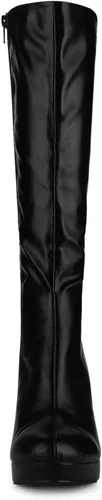 Miniatura 3 de Allegra K Botas altas hasta la rodilla con plataforma y punta redonda para mujer