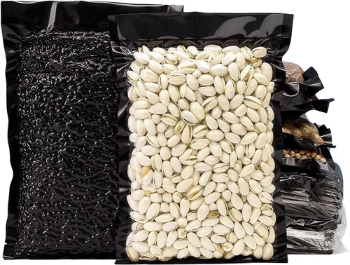 Miniatura 5 de PABCK 50 bolsas selladoras al vacío negras para almacenamiento de alimentos, 5.91 x 8.66 pulgadas, plástico transparente texturizado para envases