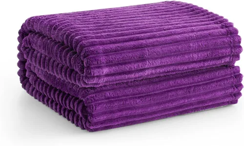 Miniatura 58 de Vessia - Manta de forro polar de franela (50x70 pulgadas), manta 3D de jacquard negra, esponjosa y cálida para sofá, sillón, cama, silla, 300GSM