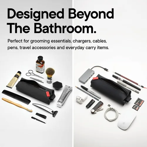 Miniatura 9 de TOOLETRIES The Koby Dopp Kit, bolsa de aseo de silicona prémium para hombres, organizador de viaje compacto resistente a fugas con cremallera