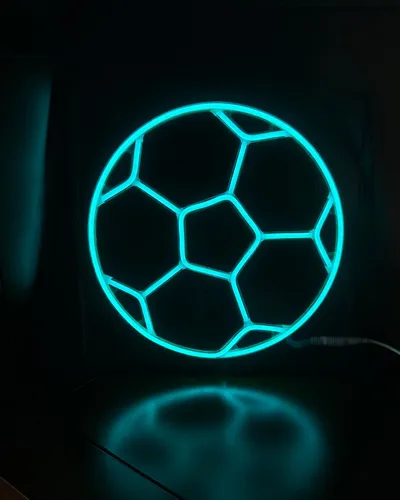 Letrero de neón de fútbol regulable de 12 x 12 pulgadas, decoración de pared de fútbol, decoraciones olímpicas, letrero de barra deportiva, letreros