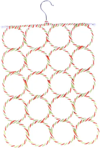 Cabilock Organiza tus bufandas este colgador de ratán de papel de 20 anillos para corbata y cinturón Soporte para bufandas, color aleatorio
