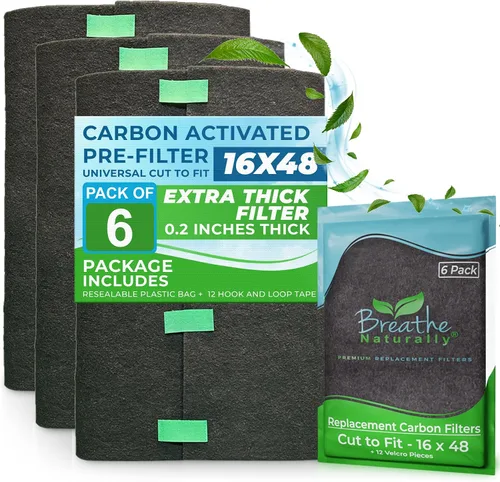 Miniatura 12 de Breathe Naturally Corte Universal para Adaptar Filtro de Aire de Carbón Activado – Filtros de Carbón de Repuesto – Lámina de Carbón de Prefiltro