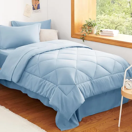 Miniatura 48 de CozyLux - Juego de edredón en una bolsa, para dormitorio universitario, todas las estaciones, edredón, sábanas y fundas para almohada y decorativas