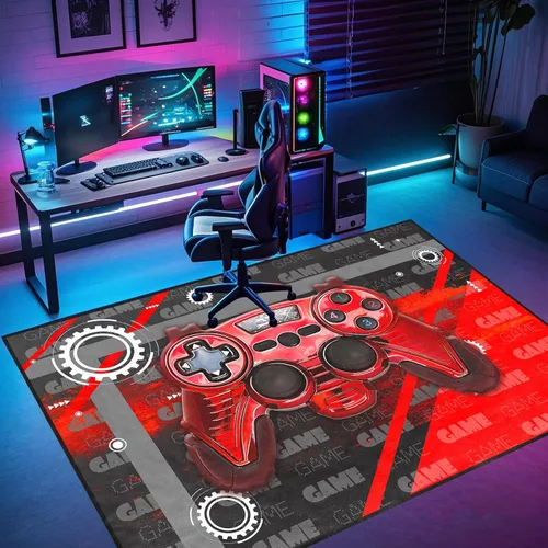 Miniatura 9 de Alfombras de Jugador para Dormitorio de Niños, Pintura de Dibujos Animados con Gamepad, Alfombra para el Hogar para Adolescentes, Decoración Genial