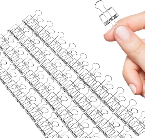 Miniatura 9 de Clips pequeños para carpeta, paquete de 96, 3/4 pulgadas, estándar de 0.748 in, negro, capacidad de 0.31 pulgadas, abrazadera plegable, clips