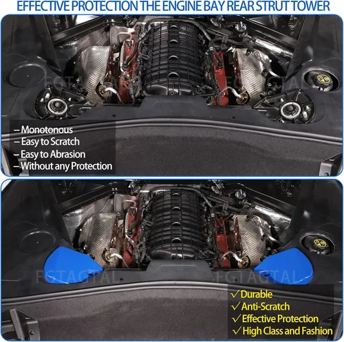 Miniatura 2 de Cubierta de Torre de Puntal Trasero Compatible con Chevrolet Corvette C8 Stingray 2020-2024, Panel de Protección de Torre Amortiguadora Trasera