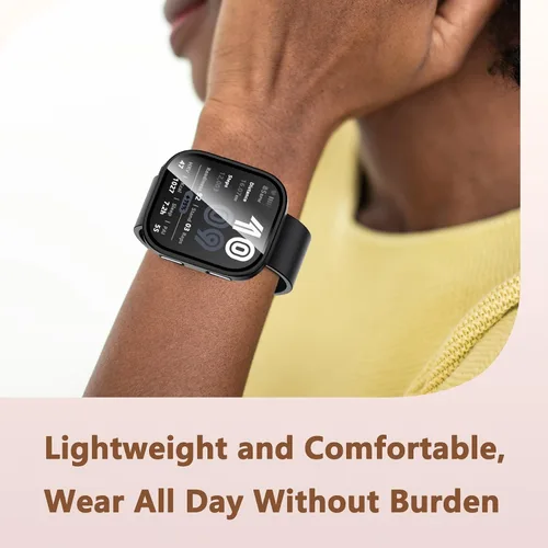 Miniatura 7 de Paquete de 2 fundas compatibles con Amazfit Bip 6, protector de pantalla de vidrio templado con cubierta de policarbonato duro, a prueba de golpes