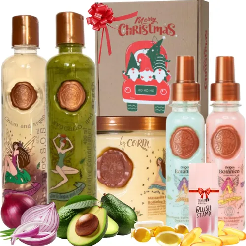 KIT 5 Crecimiento Acelerado y Ultra Reparador S.O.S: Champú de Cebolla, Mascarilla para el Cabello, Acondicionador Intensivo PLEX, DUO