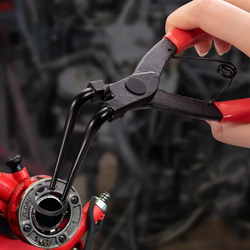 Miniatura 2 de Toolwiz Alicates de Anillo de Retención Resistentes, Anillo de Retención Interno Alicates de Clip Circlip C de 90 Grados para Camiones, Rojo