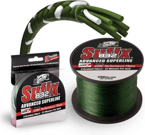 Miniatura 2 de Sufix 832 Advanced Superline Cuerda de pescar trenzada - 150 yardas verde (Low Vis Green)