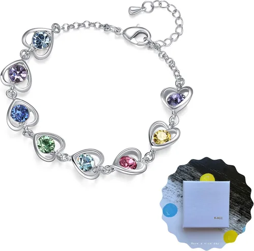 Miniatura 2 de Pulsera de eslabones de corazón empaquetada en caja de regalo - Regalos de San Valentín para niñas y niños. Regalos para el amor, la amistad, Metal