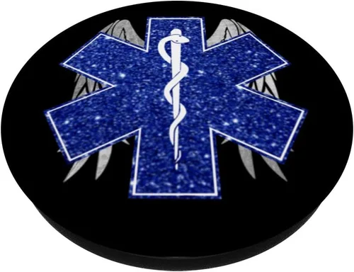 Miniatura 2 de EMT Star of Life - Alas de emergencia con purpurina sintética para teléfonos y tabletas, Negro