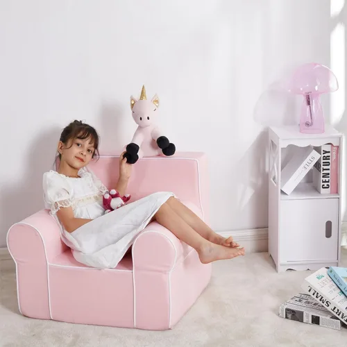 Miniatura 2 de Heritage Kids Sillón de espuma Pink Everywhere con asa de transporte y funda extraíble, 25 x 21 x 22 pulgadas, a partir de 3 años Rosa