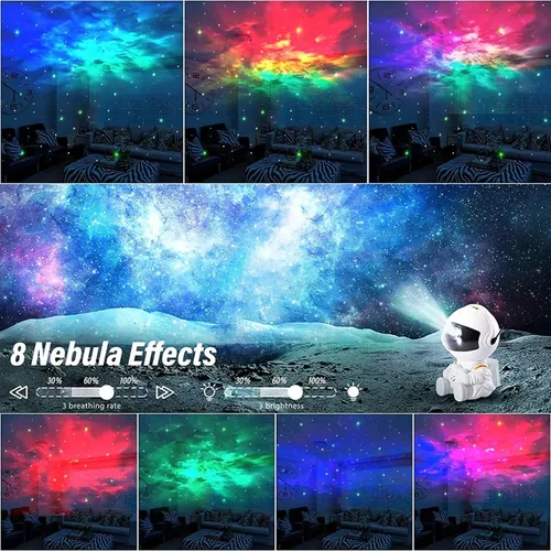 Miniatura 2 de Proyector de Estrellas de Astronauta, Luz de Galaxia Proyector de Estrellas para Niños, 8 Modos Control Remoto y Luces LED Ajustables de 270°