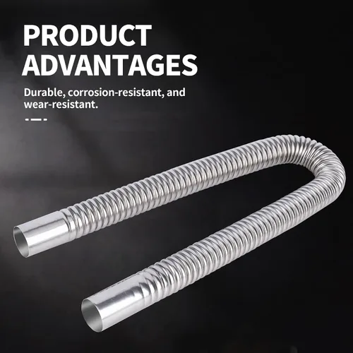 Miniatura 4 de Manguera de escape de acero inoxidable de 23.6 pulgadas, 1.0 in/1 pulgada de longitud de la manguera de ventilación de gas diésel, tubo de escape